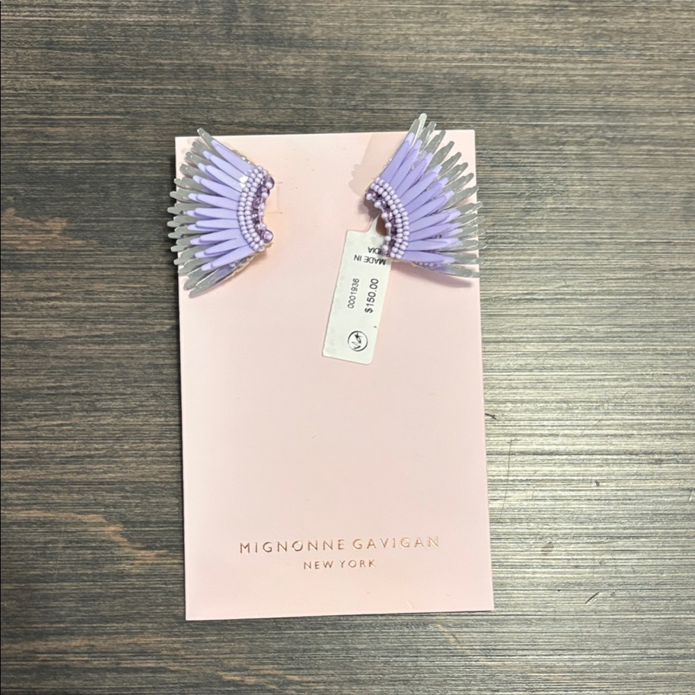 Mignonne Gavigan Purple and Silver Wing Earrings - NWT